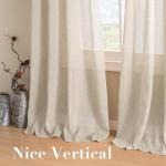 H.VERSAILTEX Linen Curtains Natural Linen Semi-Sheer Curtains 2 Panels Nickel Grommet Privacy Added Premium Soft Rich Material Drapes for Bedroom/Livingroom - 52x84 - Inch - Linen