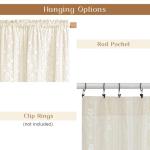 ASPMIZ Linen Kitchen Curtains 36 Inch Length, Double Layered Window Curtain 2 Panel Sets Rod Pocket Short Curtains for Kitchen, Farmhouse Window Treatment Tiers for Bathroom, Cafe, Beige