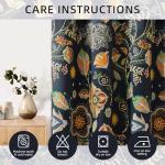 XiDi Navy Blue Vintage Floral Patterned Curtains Blackout 84 Inches Long 2 Panels for Bedroom Living Room Thermal Insulated Luxury Modern Curtains with Botanical Leaf Printed Design Grommet Drapes