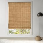LazBlinds Cordless Bamboo Roman Shades, Privacy Blinds for Interior Windows, Room Darkening Roll Up Bamboo Blinds for Home & Patio, 22.5" W x 48" H, Highfield Teak