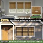 LazBlinds Cordless Bamboo Roman Shades, Privacy Blinds for Interior Windows, Room Darkening Roll Up Bamboo Blinds for Home & Patio, 22.5" W x 48" H, Highfield Teak