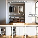 CHICOLOGY Panel Track Blinds for Sliding Glass Doors, Adjustable Vertical Blinds & Room Divider, Chalk White, 46"–86" W x Up to 96" H