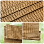 LazBlinds Cordless Bamboo Roman Shades, Privacy Blinds for Interior Windows, Room Darkening Roll Up Bamboo Blinds for Home & Patio, 22.5" W x 48" H, Highfield Teak