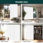 CHICOLOGY Panel Track Blinds for Sliding Glass Doors, Adjustable Vertical Blinds & Room Divider, Chalk White, 46"–86" W x Up to 96" H