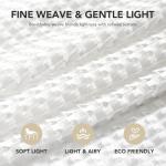 Deconovo Sheer Curtains for Living Room 2 Panels – White Textured Voile Drapes with Grommet – Light Filtering Privacy Window Curtains for Bedroom & Dining Room, 52 x 84 Inches