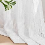 Deconovo Sheer Curtains for Living Room 2 Panels – White Textured Voile Drapes with Grommet – Light Filtering Privacy Window Curtains for Bedroom & Dining Room, 52 x 84 Inches