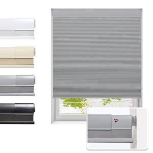 Tonature No Drill Cellular Shades for Indoor Windows, Thermal Insulating & Noise Reducing Honeycomb Blinds, Free Stop Cordless Blackout Shades, Grey, 22" W x 64" H