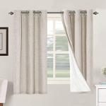 H.VERSAILTEX Primitive Linen Curtains 100% Blackout Curtain Drapes Burlap Curtains with White Thermal Insulated Liner, Grommet Top Drapes Living Room/Bedroom (2 Panels, 42 x 63 Inch, Natural)