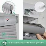 Tonature No Drill Cellular Shades for Indoor Windows, Thermal Insulating & Noise Reducing Honeycomb Blinds, Free Stop Cordless Blackout Shades, Grey, 22" W x 64" H