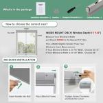 Tonature No Drill Cellular Shades for Indoor Windows, Thermal Insulating & Noise Reducing Honeycomb Blinds, Free Stop Cordless Blackout Shades, Grey, 22" W x 64" H