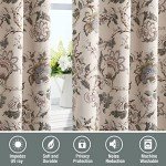 H.VERSAILTEX Blackout Curtains 84 Inch Length 2 Panels Set Floral Print Curtain Drapes for Living Room Thermal Insulated Grommet Window Curtains for Bedroom - Traditional Floral in Sage and Brown