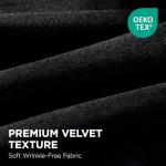 Joydeco Black 100% Blackout Curtains 96 Inch 2 Panels, Luxury Thermal Insulated Black Velvet Curtains for Bedroom Living Room, Soundproof Blackout Window Drapes, Rod Pocket & Back Tab (52W x 96L)