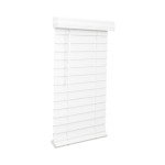 LOTUS & WINDOWARE 2.5-inch Cordless Faux Wood Blind, Plantation Style, 36" Wide x 48" Long, Smooth, Bright White – for Living Room, Bedroom, Interior Door Windows