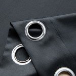 MOONVAN Windows Black Blackout Curtains 63 inches Long 2 Panels Set Grommet Blackout Drapes Energy Saving Noise Reducing Thermal Insulated for Bedroom Living Room Nursery