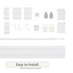 LOTUS & WINDOWARE 2.5-inch Cordless Faux Wood Blind, Plantation Style, 36" Wide x 48" Long, Smooth, Bright White – for Living Room, Bedroom, Interior Door Windows