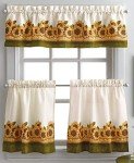 Curtainworks Sunflower Garden Window Kitchen Curtain Tier and Valance, Yellow, 36-Inch Tier Set