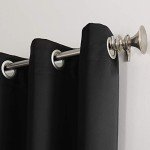 Sun Zero Easton Energy Saving Blackout Grommet Curtain Panel, 40" x 84", Black