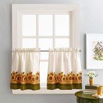 Curtainworks Sunflower Garden Window Kitchen Curtain Tier and Valance, Yellow, 36-Inch Tier Set