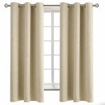 BGment Beige Room Darkening Curtains 63 Inches Long 2 Panels Set, Sunlight Blocking Thermal Insulated Grommet Window Treatment Drapes for Bedroom, Each Panel 42 x 63 Inch