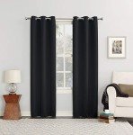 Sun Zero Easton Energy Saving Blackout Grommet Curtain Panel, 40" x 84", Black