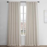 HPD Half Price Drapes Faux Linen Textured Room Darkening Curtains for Bedroom 84 Inches Long (1 Panel), 50W X 84L Curtains for Living Room Home Decor, Birch