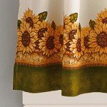 Curtainworks Sunflower Garden Window Kitchen Curtain Tier and Valance, Yellow, 36-Inch Tier Set