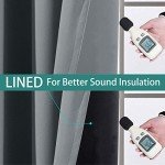 Yakamok 100% Blackout Curtains 84 Inches Long, 2 Thick Layers Heat and Full Light Blocking Soft Thermal Insulated Drapes for Bedroom(52" Wide Each Panel, Grey, 2 Panels)