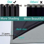 Yakamok 100% Blackout Curtains 84 Inches Long, 2 Thick Layers Heat and Full Light Blocking Soft Thermal Insulated Drapes for Bedroom(52" Wide Each Panel, Grey, 2 Panels)