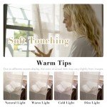 H.VERSAILTEX Curtains 96 inches Long Linen Curtains/Natural Linen Blended Sheer Curtain/Panels/Drapes for Living Room, Home Decorative Privacy Window Treatment Nickel Grommets, Natural