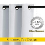 NICETOWN Room Darkening Curtains for Living Room - Easy Care Solid Thermal Insulated Grommet Panels/Drapes for Bedroom (2 Panels, 52 by 84, Greyish White)