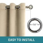 BGment Beige Room Darkening Curtains 63 Inches Long 2 Panels Set, Sunlight Blocking Thermal Insulated Grommet Window Treatment Drapes for Bedroom, Each Panel 42 x 63 Inch