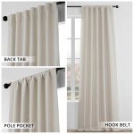 HPD Half Price Drapes Faux Linen Textured Room Darkening Curtains for Bedroom 84 Inches Long (1 Panel), 50W X 84L Curtains for Living Room Home Decor, Birch