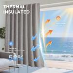 Joydeco Natural Linen Curtains 84 inch Length 2 Panels Set Burg 100% Blackout Long Drapes for Bedroom Living Room Blackout Darkening Curtain Thermal Insulated Back tab Rod Pocket(52x84 inch,Linen)