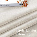 H.VERSAILTEX Curtains 96 inches Long Linen Curtains/Natural Linen Blended Sheer Curtain/Panels/Drapes for Living Room, Home Decorative Privacy Window Treatment Nickel Grommets, Natural
