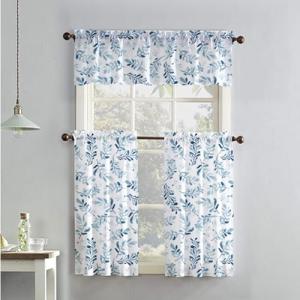 Safdie & Co. Panels for Kitchen Windows 3 Piece Set. Farmhouse Curtains. Cortinas para Ventanas.Blue Curtains