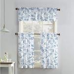Safdie & Co. Panels for Kitchen Windows 3 Piece Set. Farmhouse Curtains. Cortinas para Ventanas.Blue Curtains