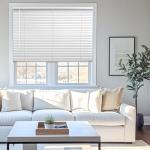 CHICOLOGY Mini Blinds for Indoor Windows – 34"W x 60"H, White Horizontal Vinyl Blinds | Cordless | Easy to Install | Sleek Low-Profile Fit for Doors, Offices, Kitchens & Apartments