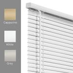 CHICOLOGY Mini Blinds for Indoor Windows – 34"W x 60"H, White Horizontal Vinyl Blinds | Cordless | Easy to Install | Sleek Low-Profile Fit for Doors, Offices, Kitchens & Apartments
