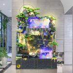 ZYY Lucky Water Curtain Wall Rockery Flowing Water Ornaments Living Room Entrance Floor Humidifier Circulating Water Decoration