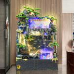 ZYY Lucky Water Curtain Wall Rockery Flowing Water Ornaments Living Room Entrance Floor Humidifier Circulating Water Decoration