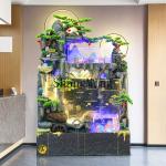 ZYY Lucky Water Curtain Wall Rockery Flowing Water Ornaments Living Room Entrance Floor Humidifier Circulating Water Decoration