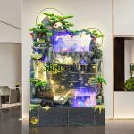 ZYY Lucky Water Curtain Wall Rockery Flowing Water Ornaments Living Room Entrance Floor Humidifier Circulating Water Decoration