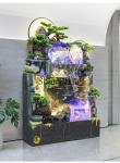 ZYY Lucky Water Curtain Wall Rockery Flowing Water Ornaments Living Room Entrance Floor Humidifier Circulating Water Decoration