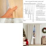 Natural Pleated Room-Darkening Curtains, Linen Blend, 90 Length, 2 Panels, 40 Wide for Living Room and Bedroom, Insulated Pleate