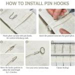 Natural Pleated Room-Darkening Curtains, Linen Blend, 90 Length, 2 Panels, 40 Wide for Living Room and Bedroom, Insulated Pleate