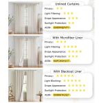 Natural Pleated Room-Darkening Curtains, Linen Blend, 90 Length, 2 Panels, 40 Wide for Living Room and Bedroom, Insulated Pleate
