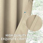 BGment Beige Room Darkening Curtains 63 Inches Long 2 Panels Set, Sunlight Blocking Thermal Insulated Grommet Window Treatment Drapes for Bedroom, Each Panel 42 x 63 Inch