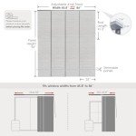GoDear Design Adjustable Vertical Blinds, Panel Track Blinds, Sliding Glass Door Blinds, Closet Doors, Room Dividers, Extendable Track from 45.8" to 86" W, Trimmable Panel Curtains Up to 96" H, Marble