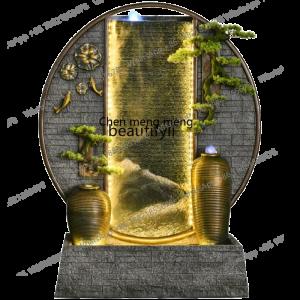 X  Artificial Mountain and Fountain Water Curtain Wall Landscape Humidifier Decoration Lucky Gift Living Room Courtyard