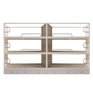 Maritime Ship Furniture Iron Frame Bed Bedroom Lounge with Drawers Curtains Steel Triple Bed